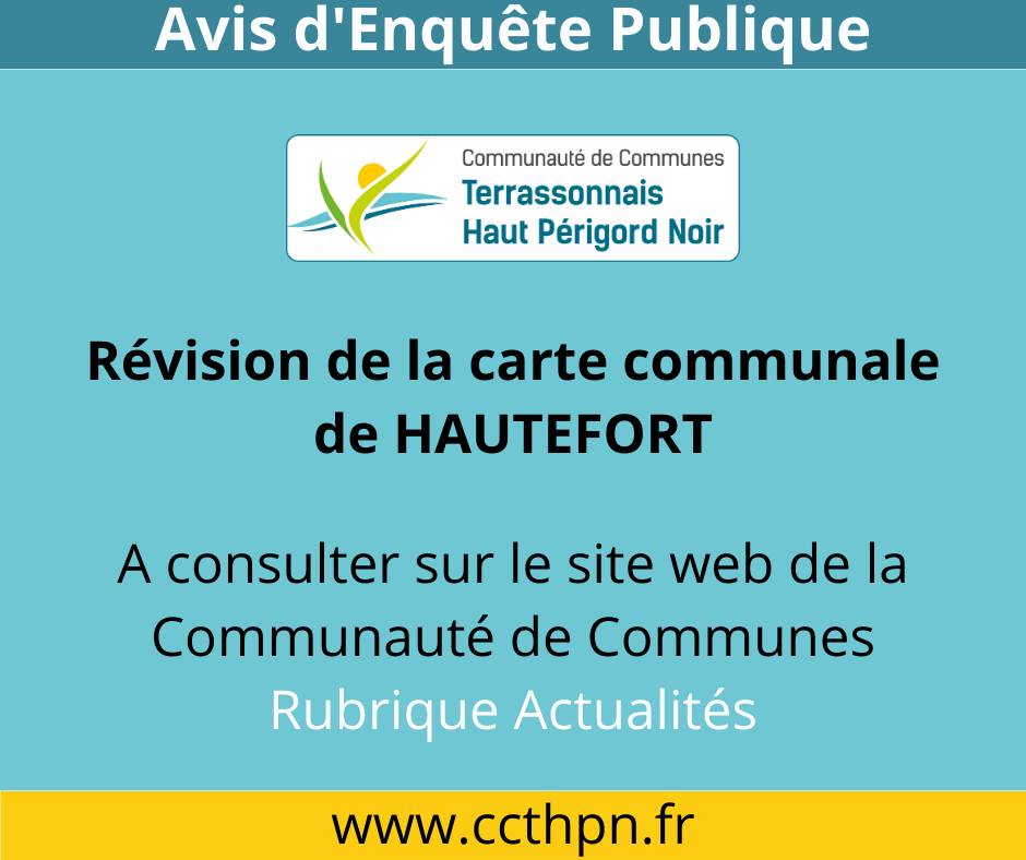 RÉVISION DE LA CARTE COMMUNALE - Mairie de Hautefort